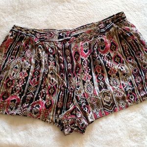 mixed print shorts